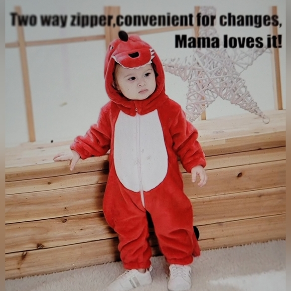 NWT Baby Dinasaur Animal Toddler Dress Up Onsie Costume Bunting 2 way zip - Picture 5 of 10